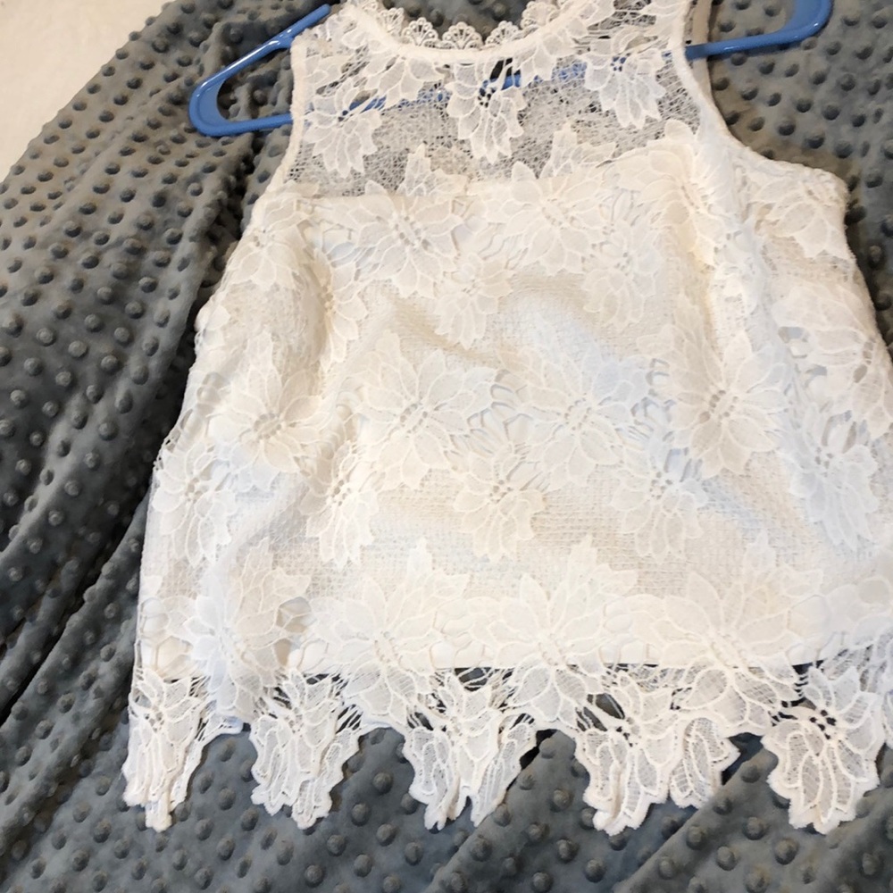 White lacy top